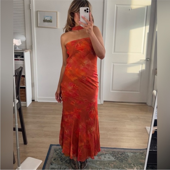 Peppermayo - Under the Pagoda Maxi Dress Amber - Strapless Orange Floral Dress - Picture 10 of 16